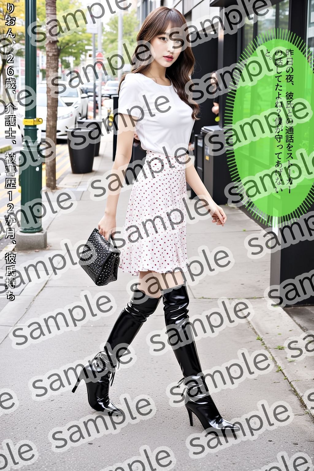 サンプル画像1:ストーカー盗撮〜ハイヒールブーツ美脚美女編〜 vol.3(あらぶるま18＋) [d_520893]