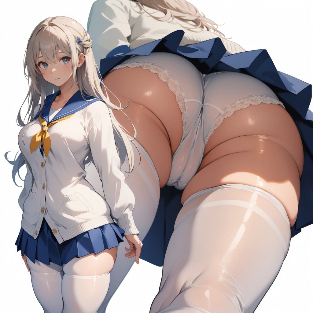 サンプル画像1:制服JK（白）のえちえちおパンツ盗撮アングル お尻編 Vol.1＋ Vol.2(おパンツ専門店) [d_520929]