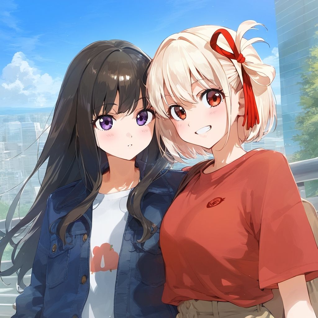 サンプル画像1:リ◯リス・リ◯イル  鏑◯千束＆井◯上たきな百合百合高解像度イラスト集(ぱーぷるびーとすたじお) [d_521053]