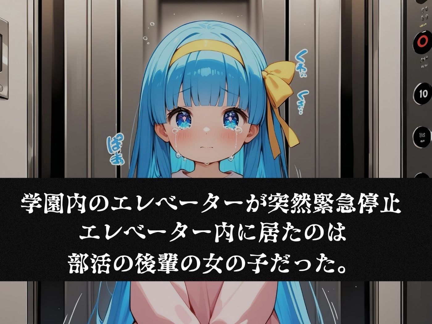 サンプル画像1:エレベーターが緊急停止！一緒に乗っていた部活の後輩を密室レ〇プ(Super High Quality boy) [d_521340]