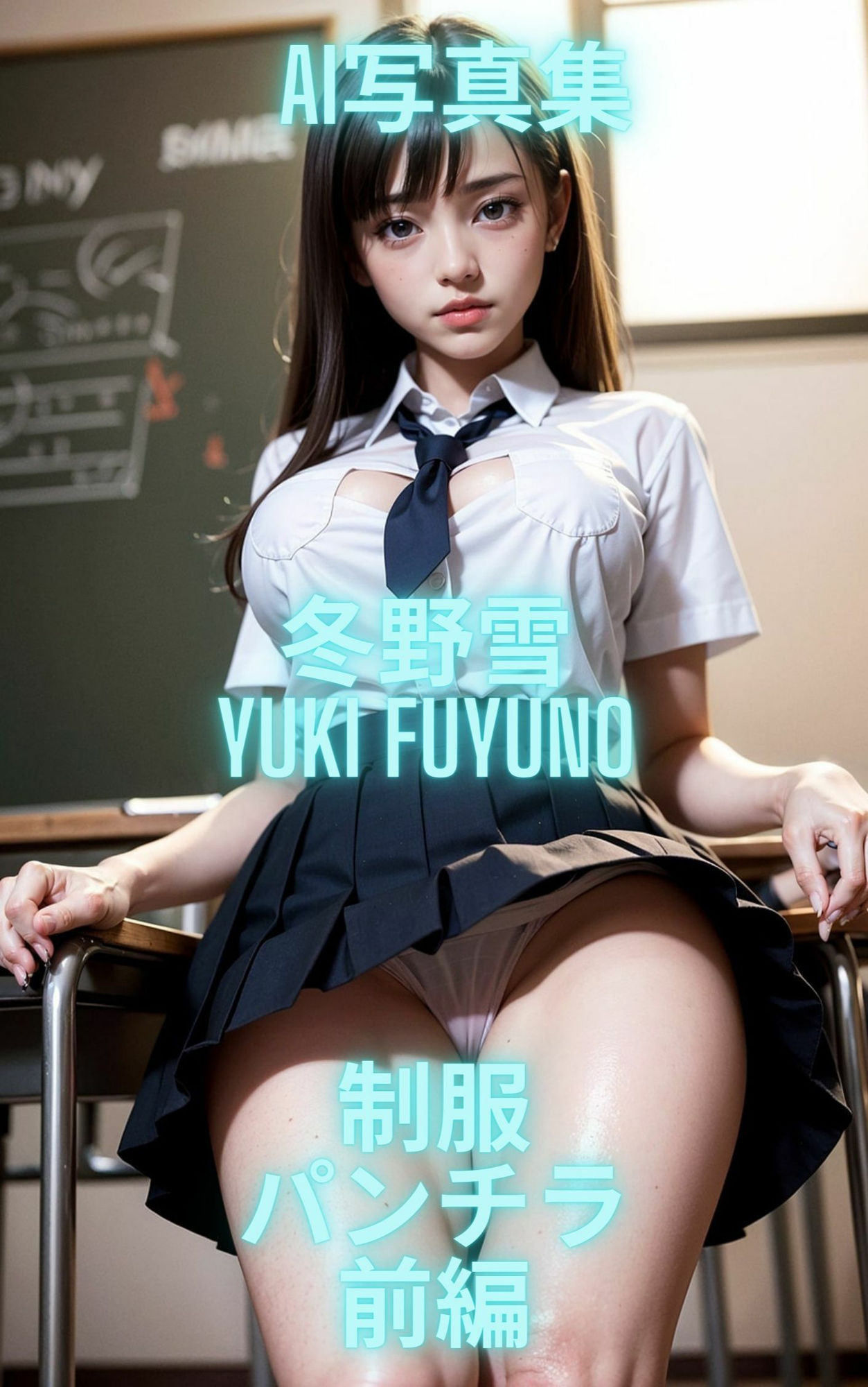 サンプル画像3:AI写真集 冬野雪 Yuki Fuyuno 制服パンチラ(Premium Girls) [d_521605]