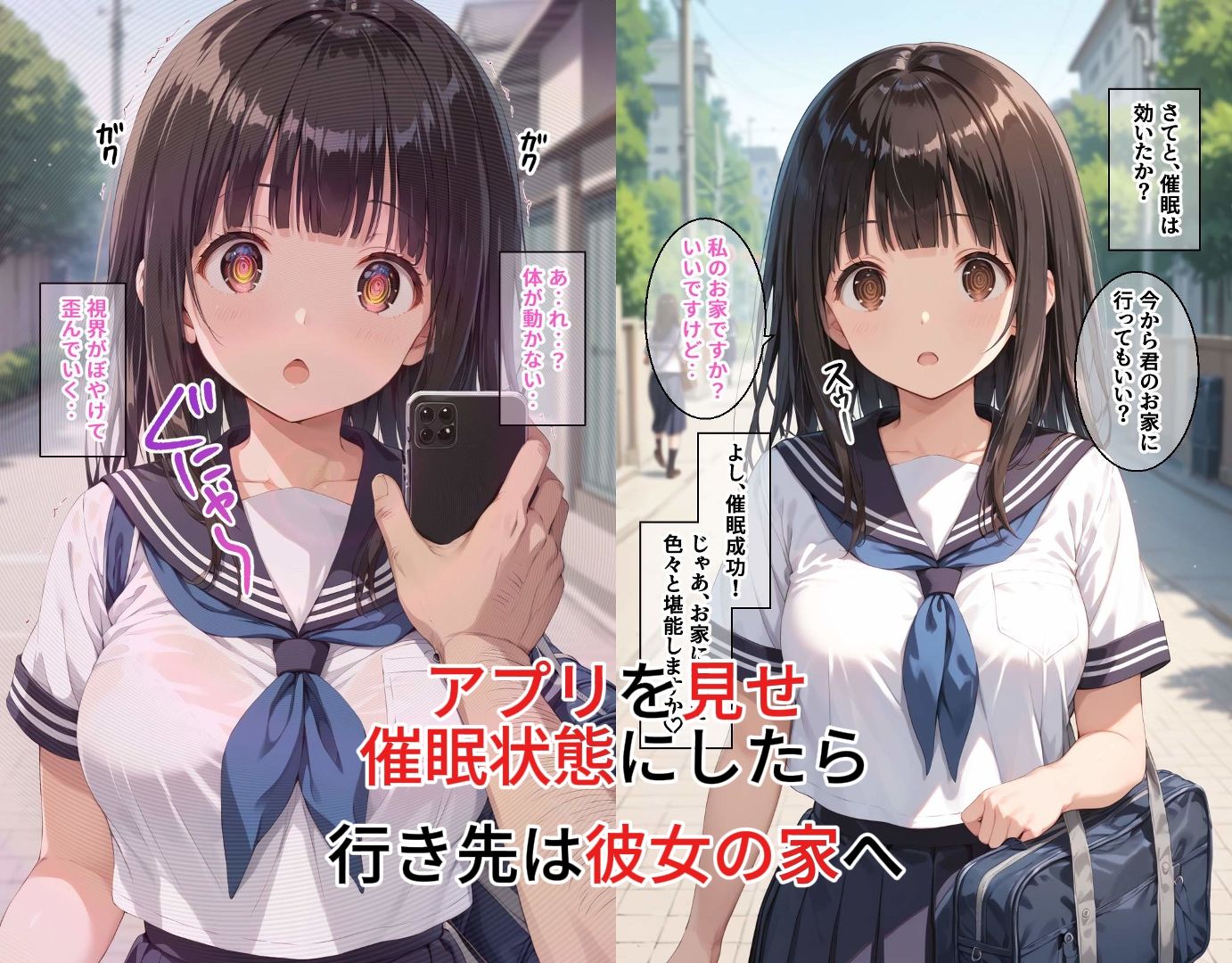 サンプル画像2:催●アプリで好き放題〜下校中のJ●編〜(透明遊具) [d_521615]