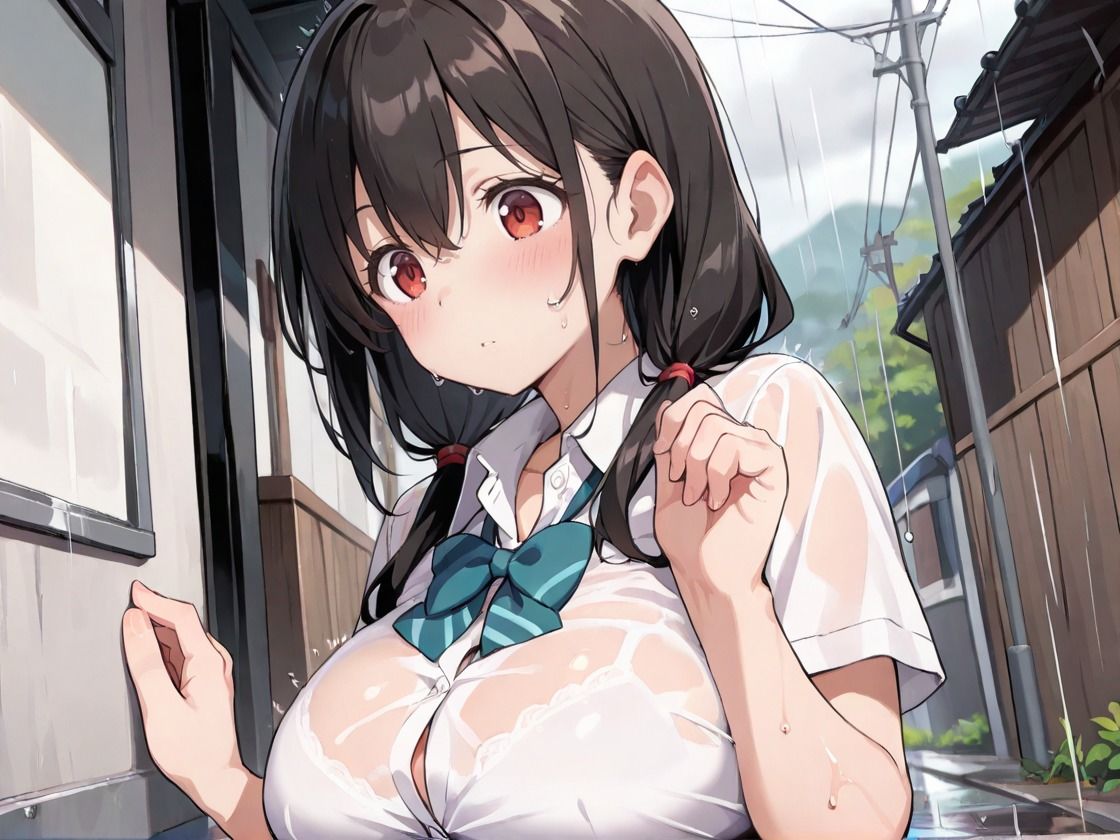 サンプル画像1:雨でびしょ濡れの女子生徒と禁断の中出しSEXした話(あかりんご) [d_521698]