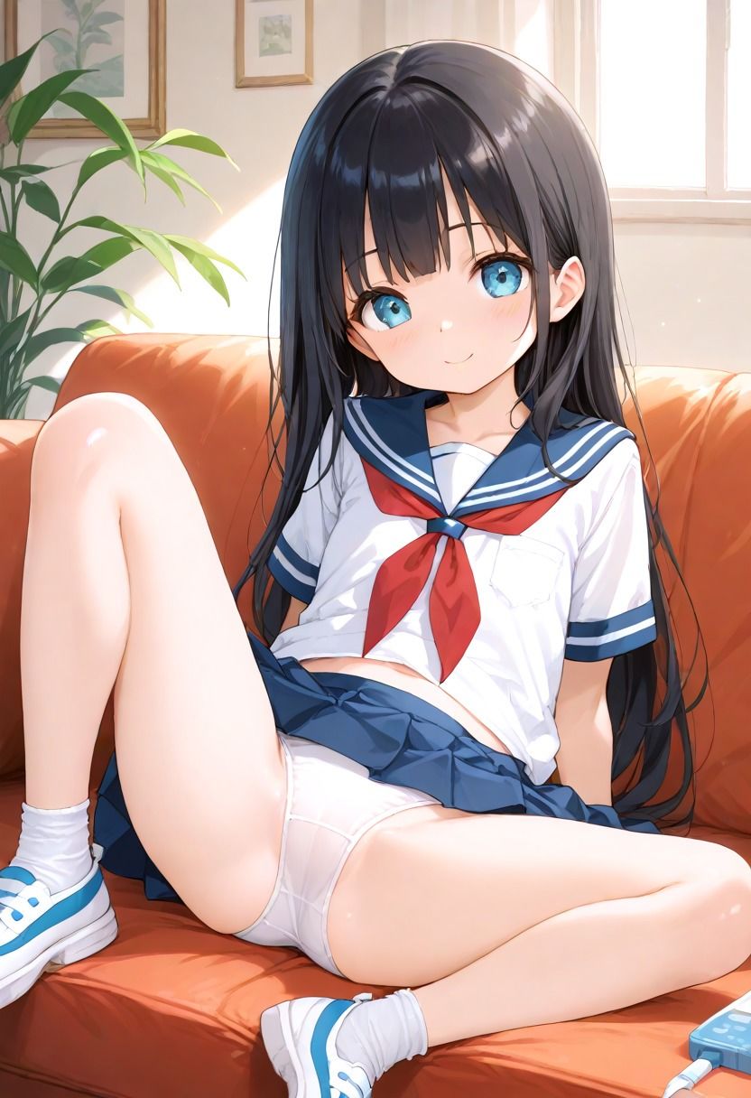 サンプル画像1:ちっぱい妹のパンツ見せてもらったら我慢できなかった 「おにいちゃん我慢しなくていいから外だけじゃなくて中出しもいいよ」(nes_aiart) [d_521772]