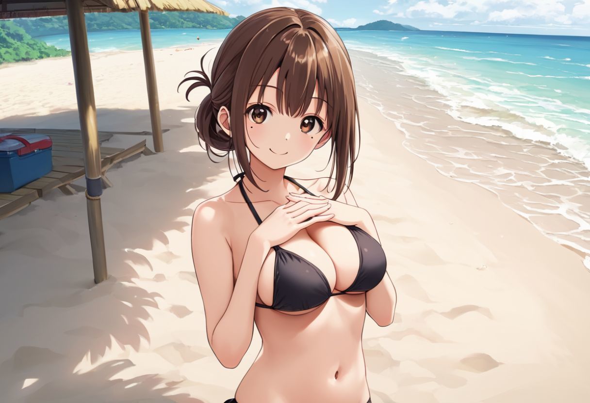 サンプル画像1:開放ビーチでビキニJKを孕ませる(マッテテコイサンマン) [d_521811]