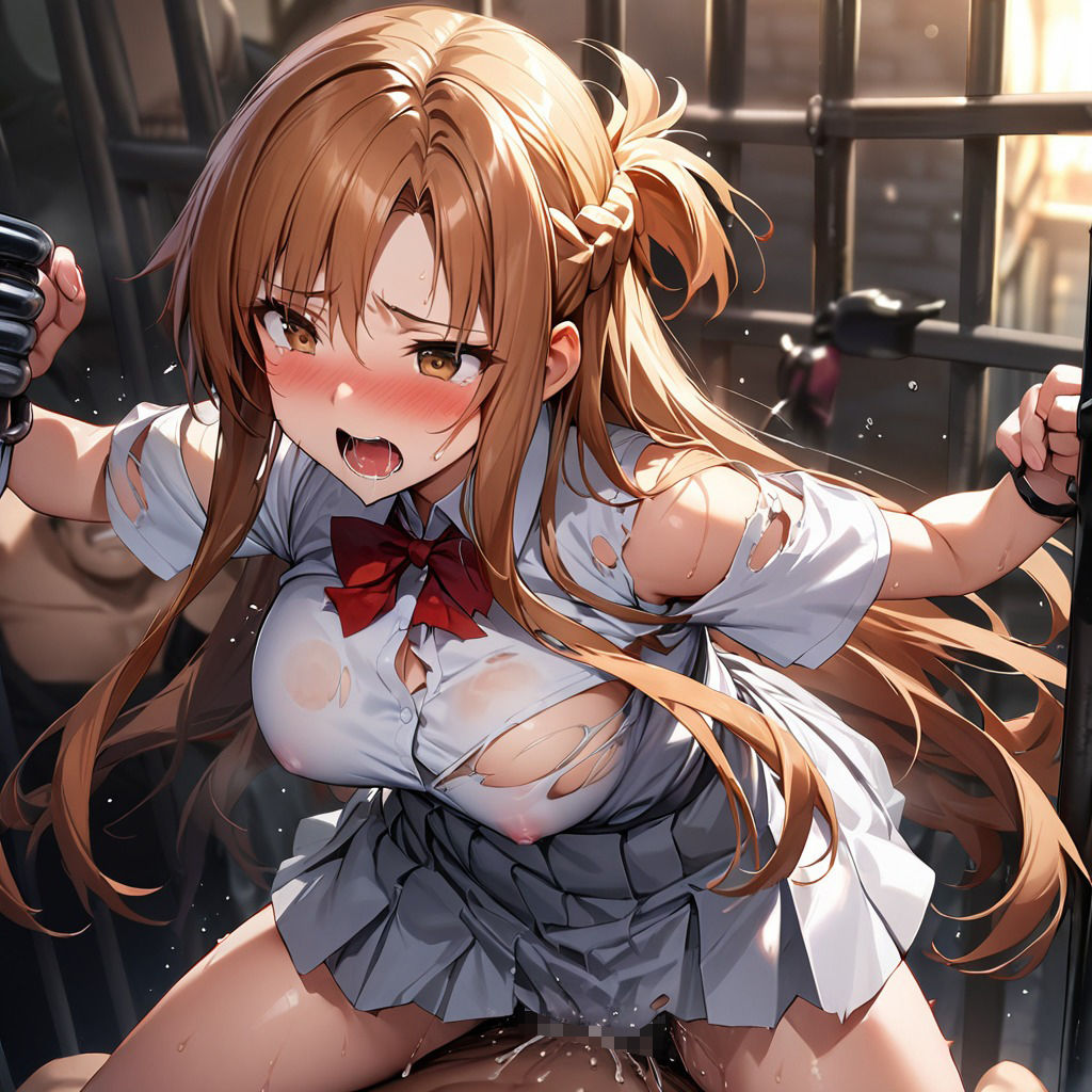 サンプル画像5:監獄 調教 レ〇プエロCG集 結〇アスナ編 コスプレ ○校生 制服 ＆浴衣・着物 ＆レイスクイーン 〜ソードアートオンライ〇 閃光アスナ SA〇〜【カラー全333枚】(サキュバス書房) [d_521872]