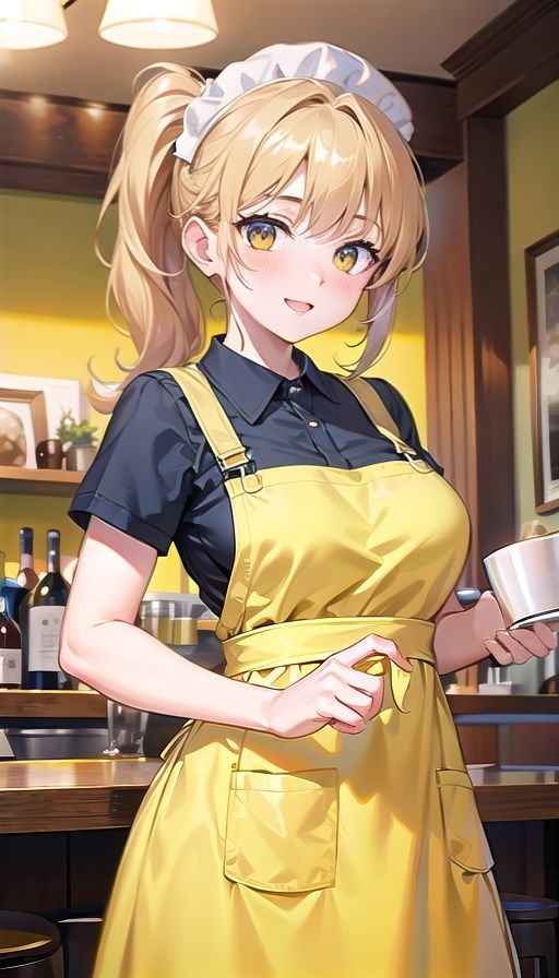 サンプル画像1:金髪ギャルウェイトレス(くろめあい) [d_522175]