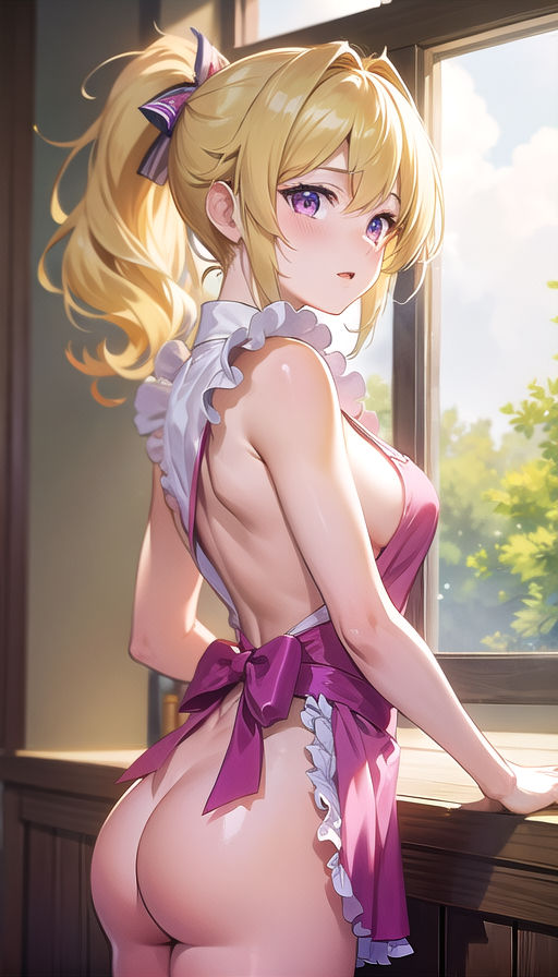 サンプル画像2:金髪ギャルウェイトレス(くろめあい) [d_522175]