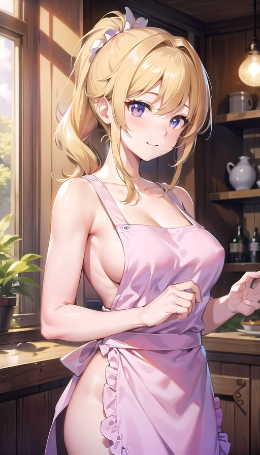 サンプル画像3:金髪ギャルウェイトレス(くろめあい) [d_522175]