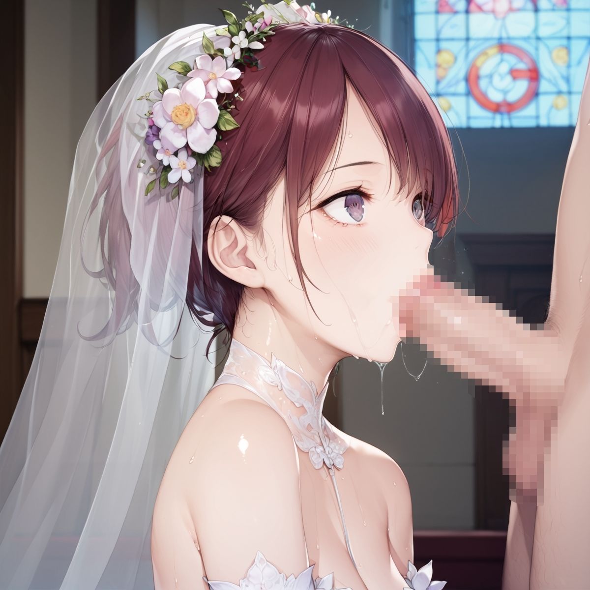花嫁姿の陰キャ女子！教会でセックス！パート2のサンプル画像 6