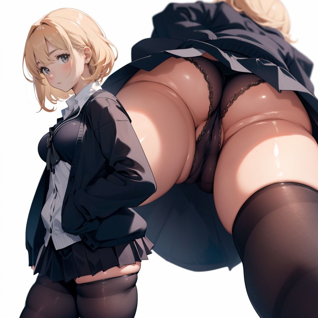 サンプル画像3:制服JK（黒）のえちえちおパンツ盗撮アングル お尻編 Vol.1＋Vol.2(おパンツ専門店) [d_522230]