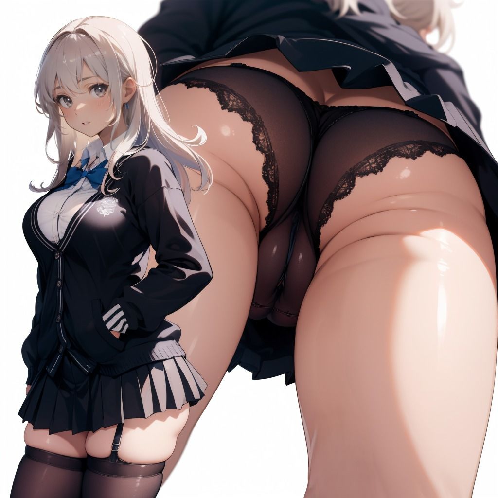 サンプル画像4:制服JK（黒）のえちえちおパンツ盗撮アングル お尻編 Vol.1＋Vol.2(おパンツ専門店) [d_522230]