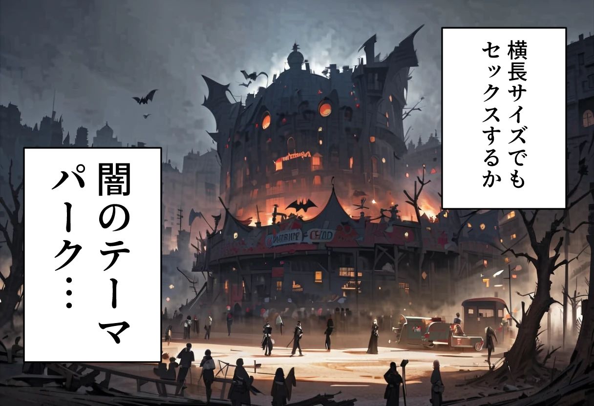 サンプル画像1:ゾンビオデコメガネちゃんと闇テーマパークでデート 貧乳・セックス・横長サイズ編(コーンパン) [d_522233]