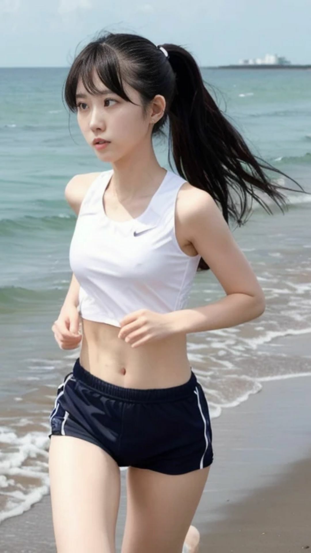 サンプル画像3:スレンダー美女砂浜を走る(Cherry Boy) [d_522605]