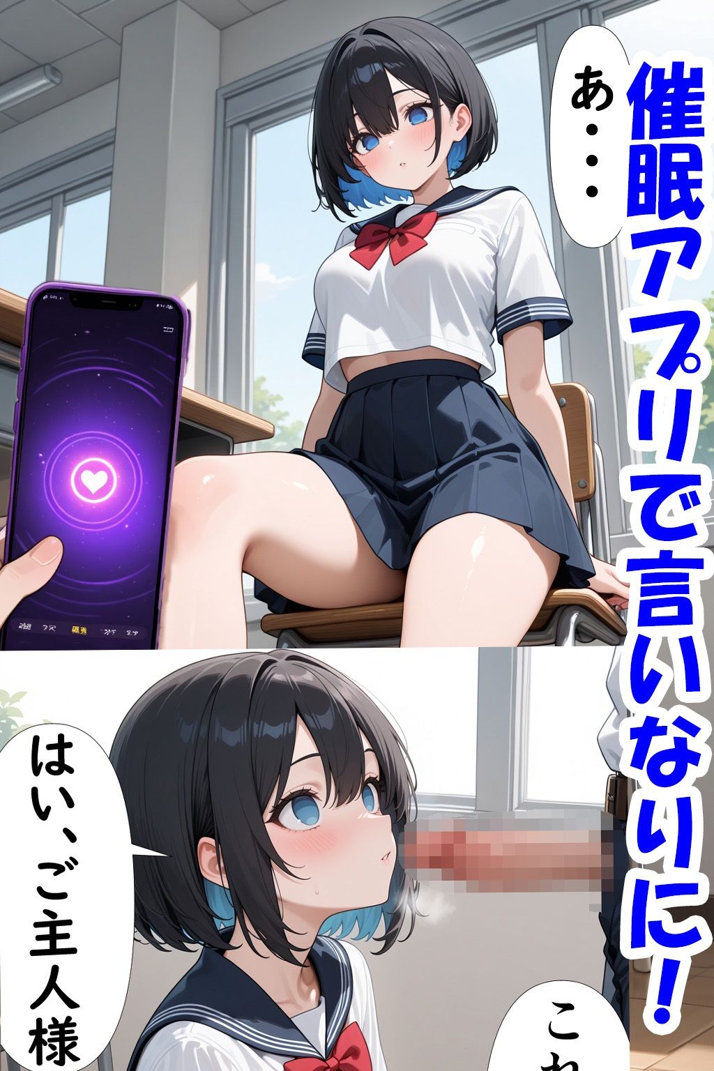 サンプル画像2:催●アプリで 生意気女子校生とエッチする話 〜秀才女子校生がセックス中毒に！〜(Future Ink Studio) [d_522657]