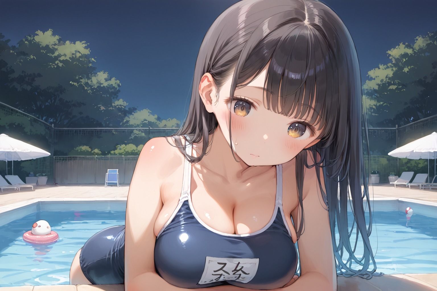 サンプル画像1:巨乳スク水少女と夜の課外授業(your diary) [d_522947]