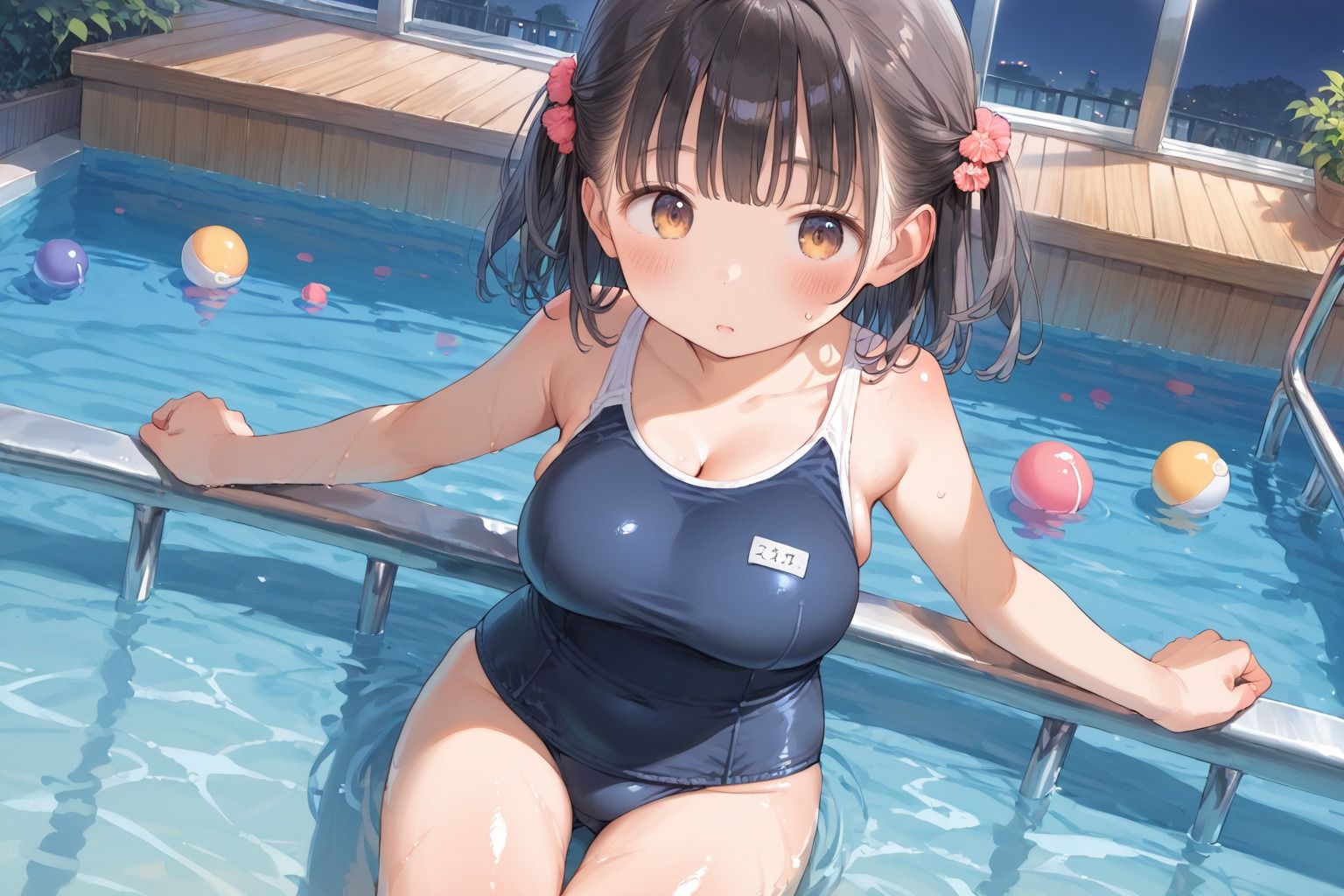 サンプル画像2:巨乳スク水少女と夜の課外授業(your diary) [d_522947]