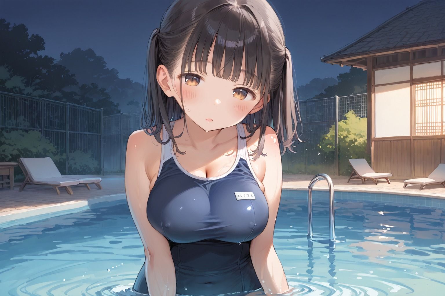 サンプル画像3:巨乳スク水少女と夜の課外授業(your diary) [d_522947]