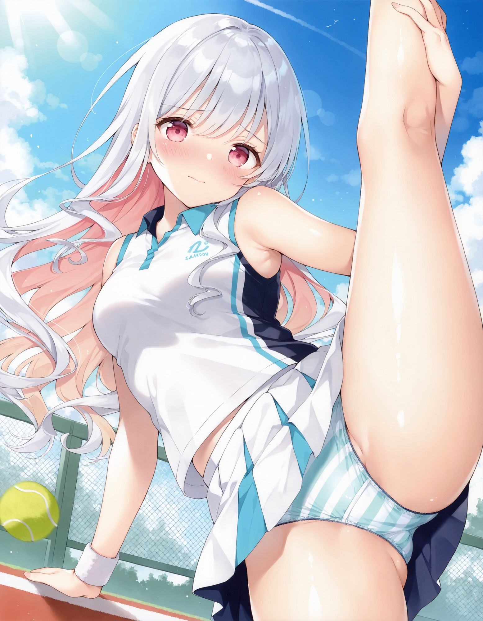 サンプル画像3:テニスウェアで片足上げパンチラ(D.P.H.) [d_523272]