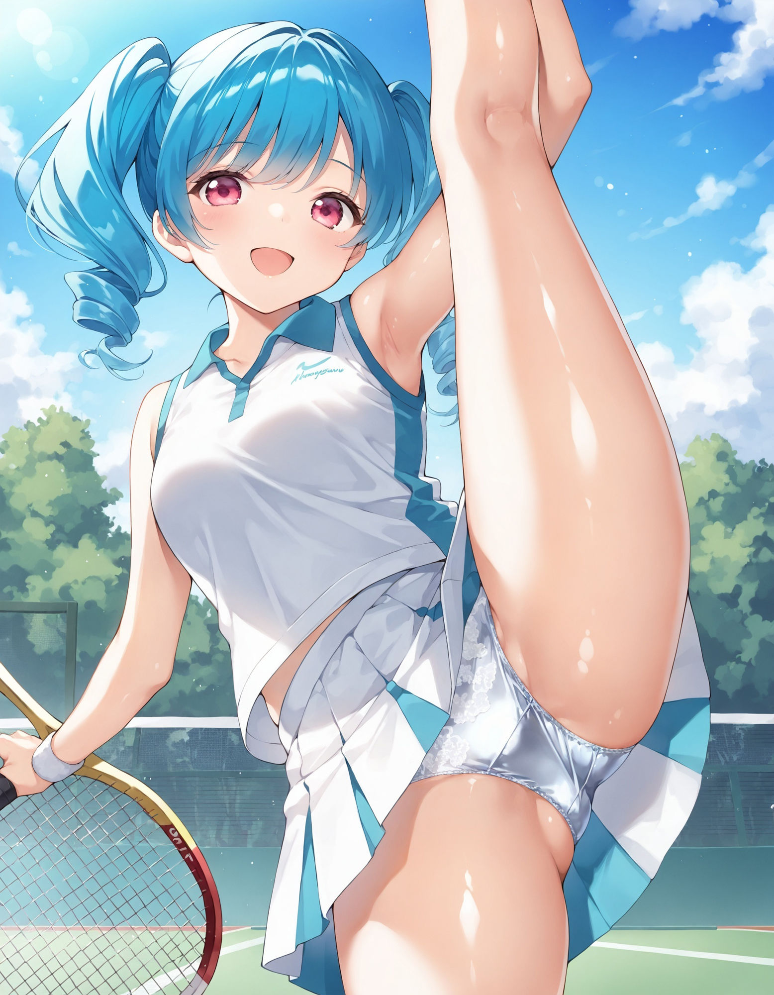 サンプル画像4:テニスウェアで片足上げパンチラ(D.P.H.) [d_523272]