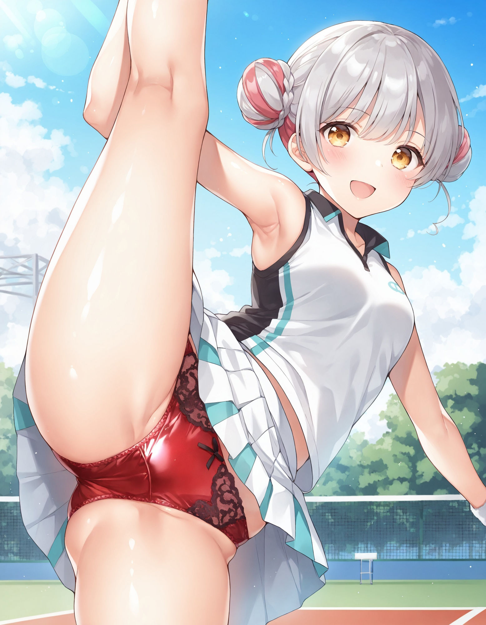 サンプル画像5:テニスウェアで片足上げパンチラ(D.P.H.) [d_523272]