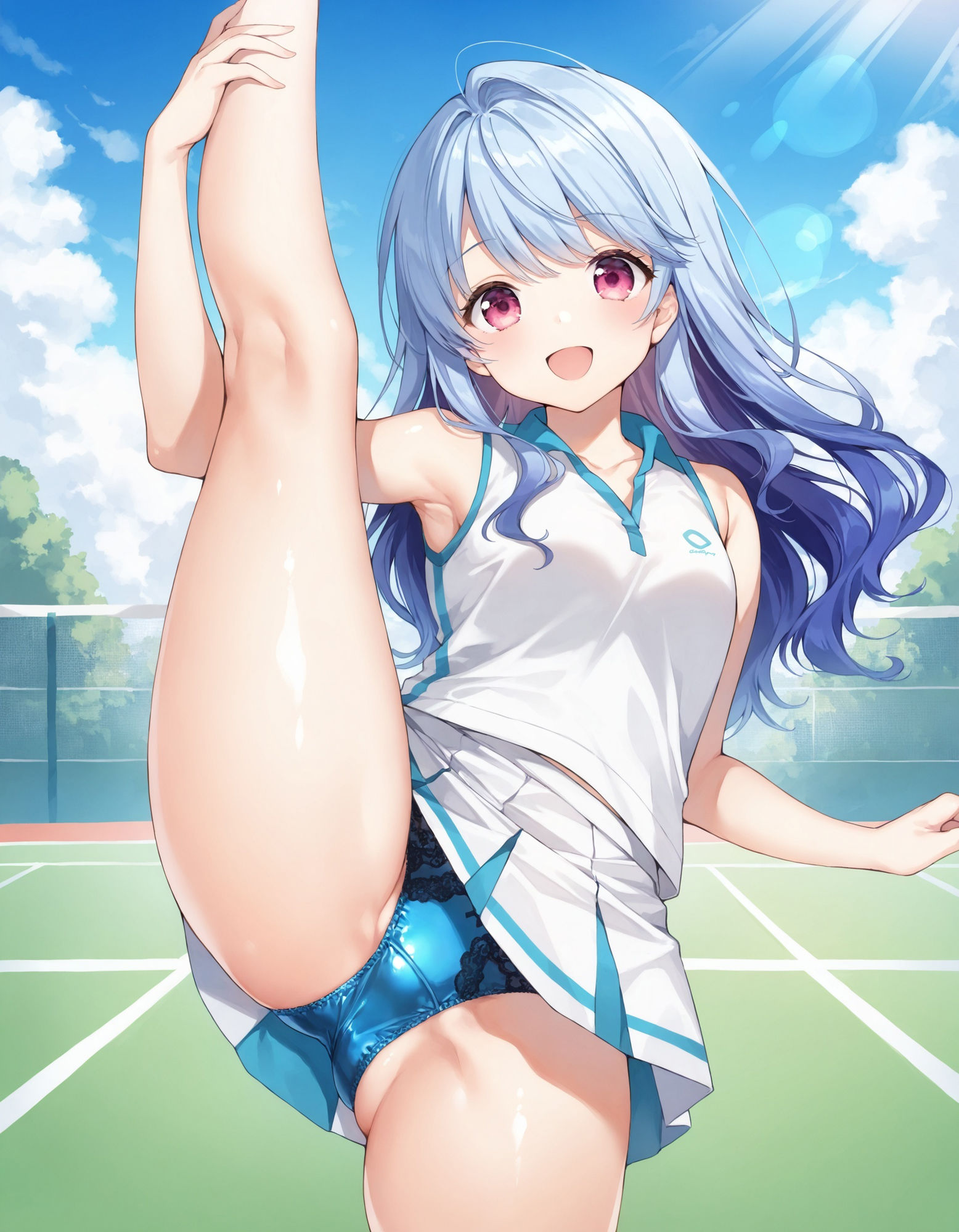 サンプル画像6:テニスウェアで片足上げパンチラ(D.P.H.) [d_523272]