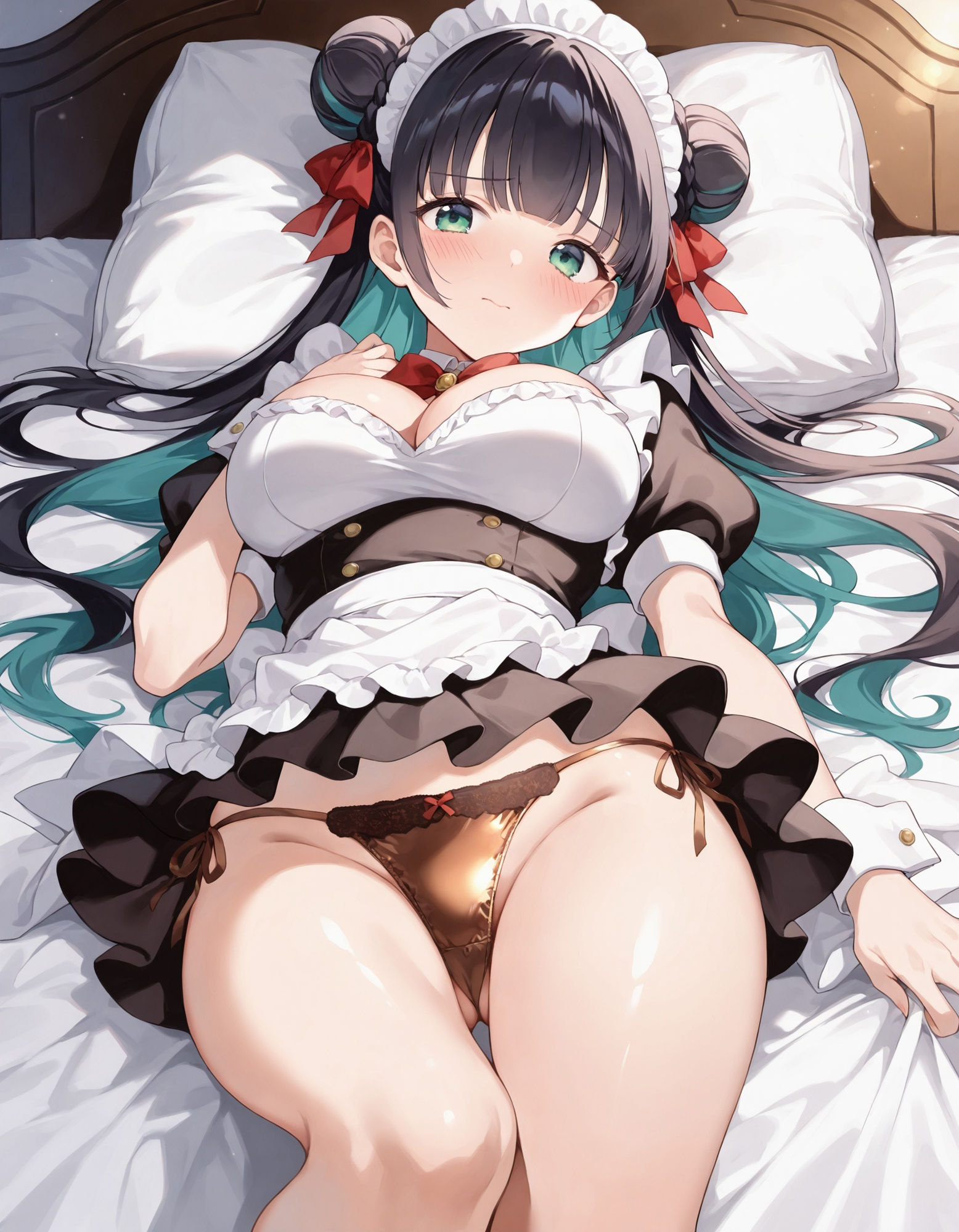 サンプル画像3:メイドの寝そべりパンチラ(D.P.H.) [d_523295]