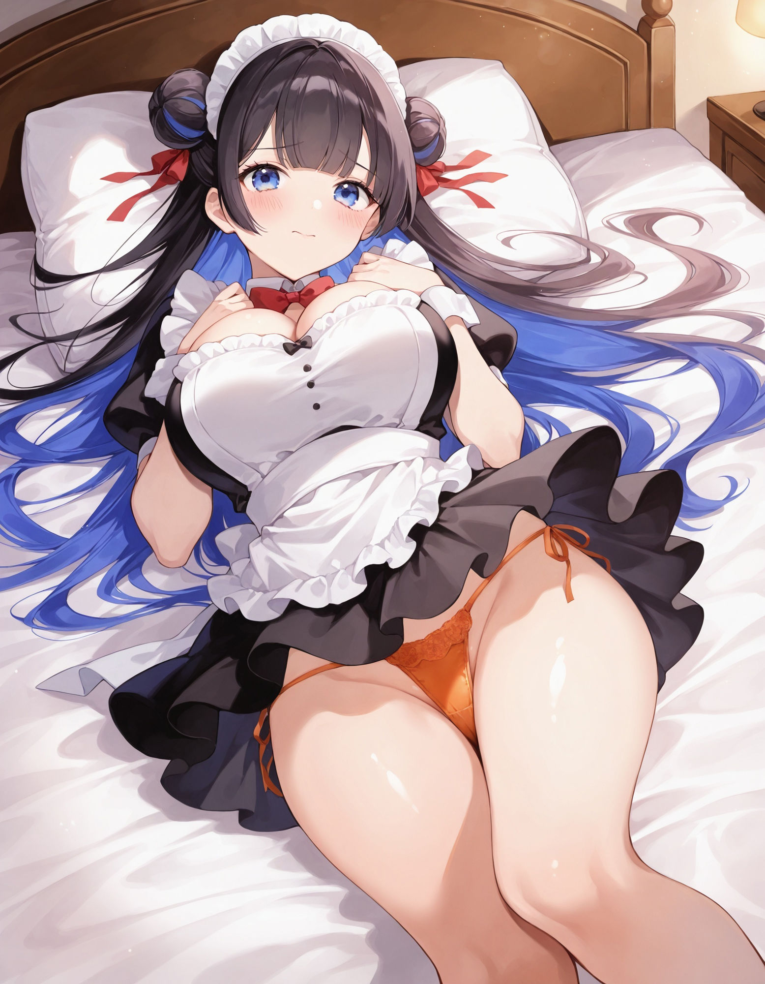 サンプル画像4:メイドの寝そべりパンチラ(D.P.H.) [d_523295]