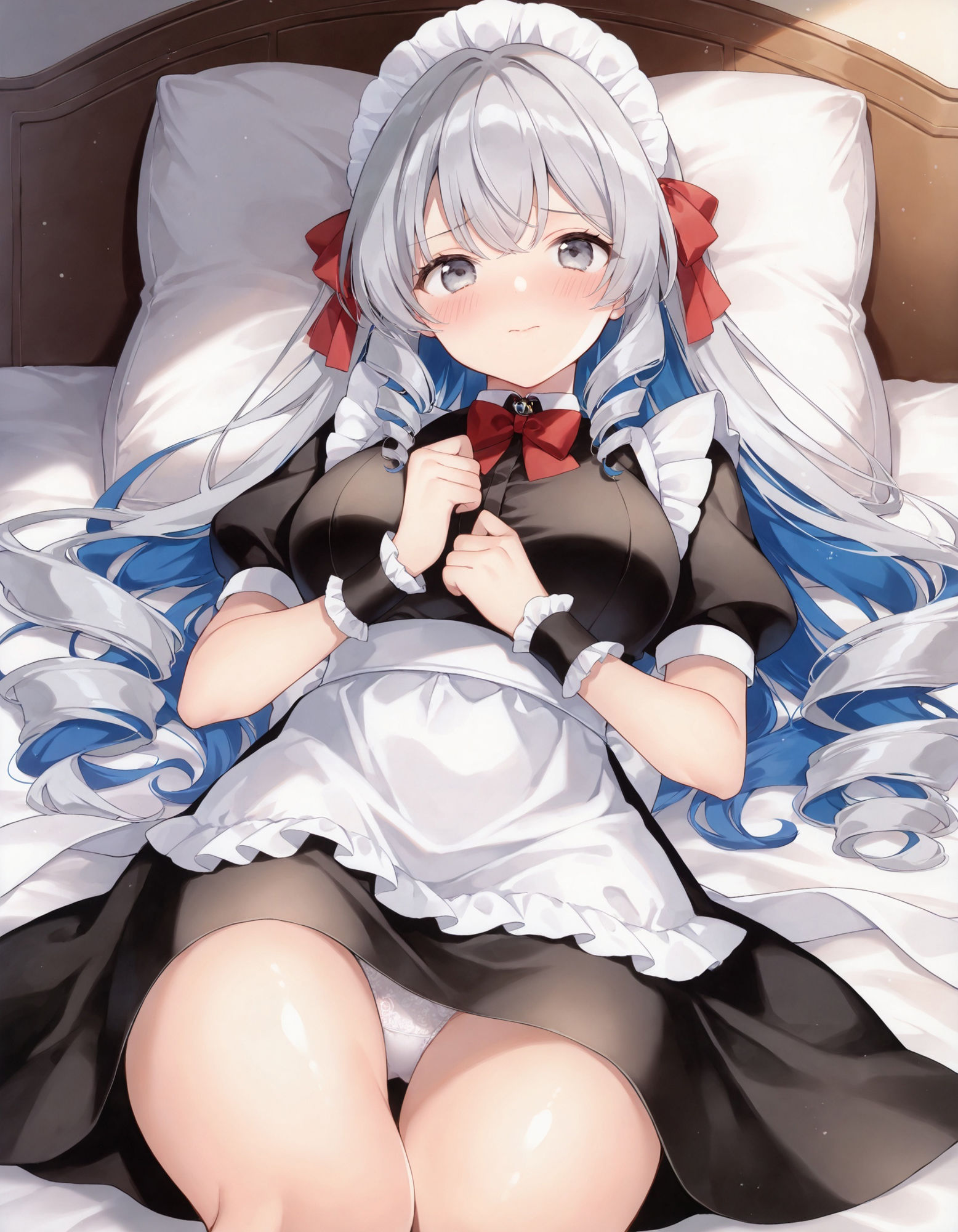 メイドの寝そべりパンチラのサンプル画像 6