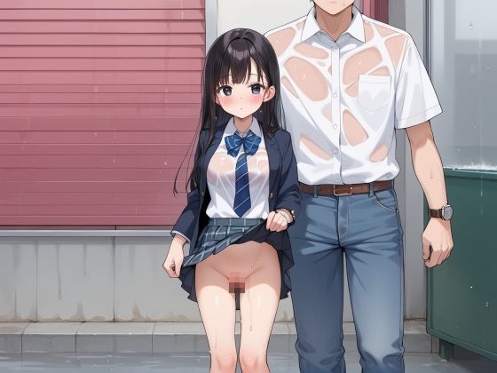 サンプル画像1:雨で濡れたJ系にたまらず中出し(よしイクぞうさん) [d_523351]