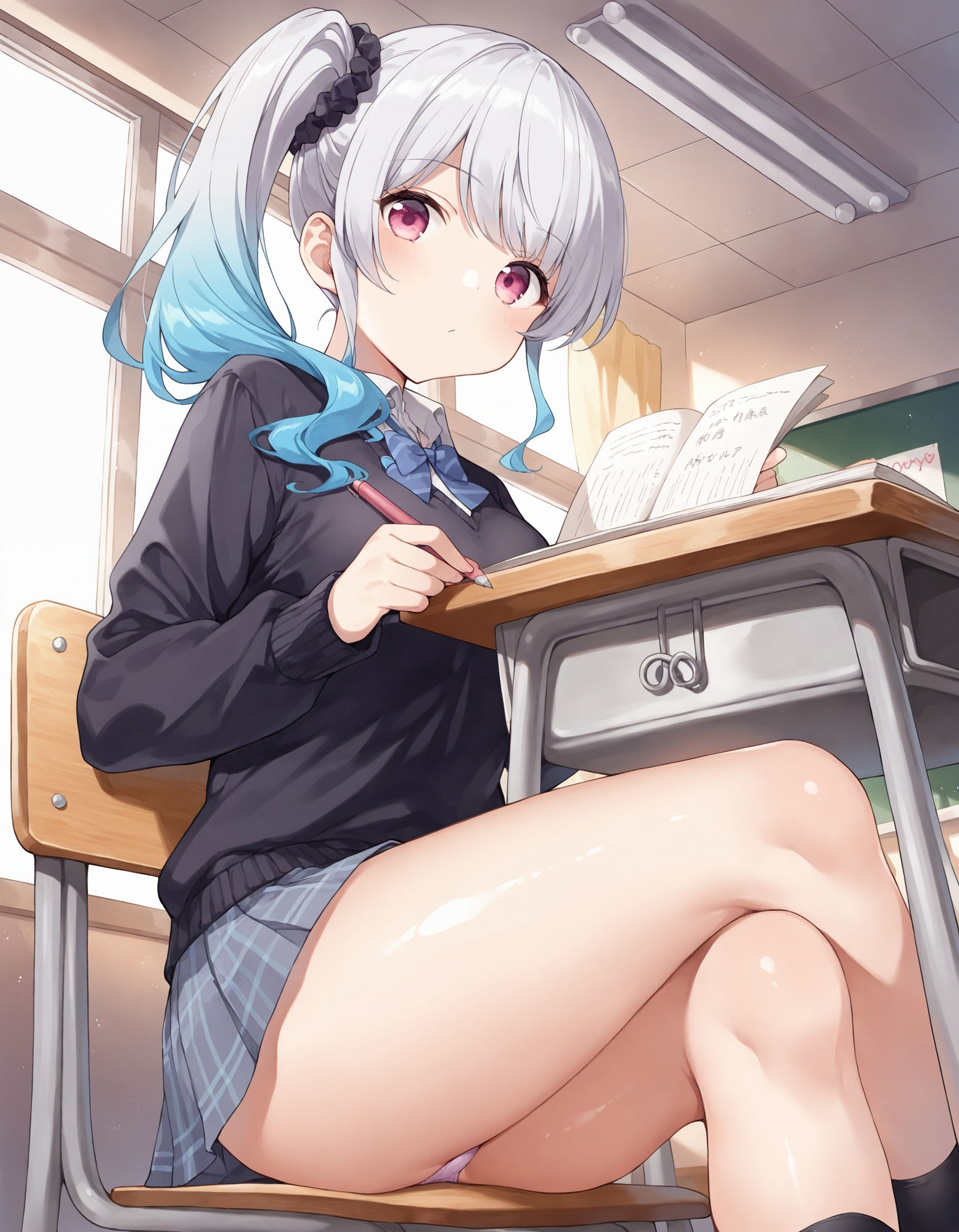 サンプル画像1:制服女子の座りパンチラ2(D.P.H.) [d_523506]