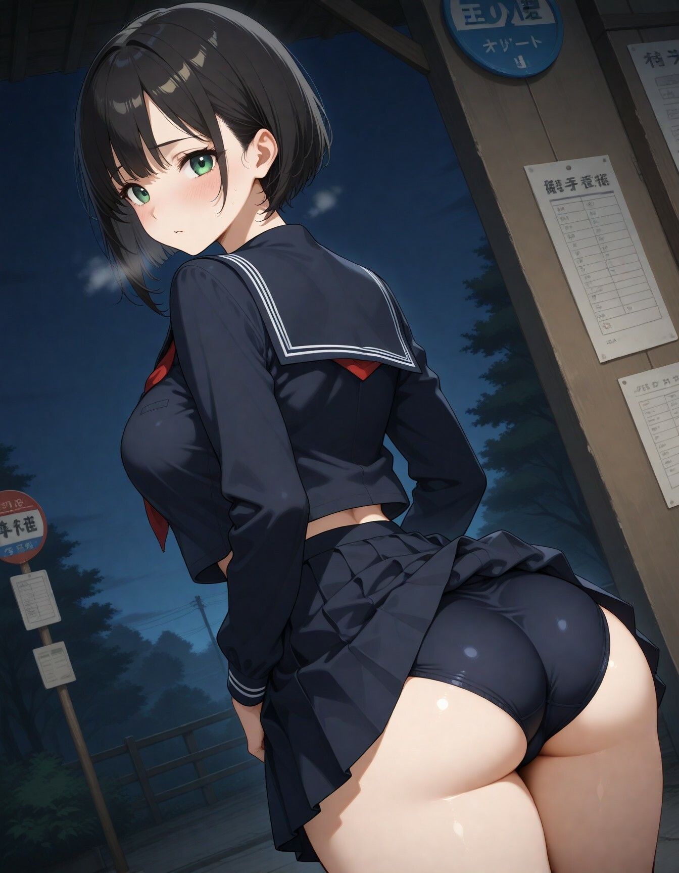 サンプル画像1:バス停でブルマ全開挿入待ち(JiroJohn Collection) [d_523759]