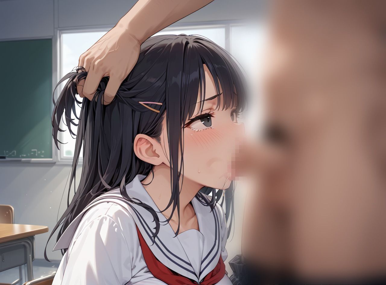 サンプル画像3:黒髪清楚JKを種付レ●プする本(美女造) [d_523885]