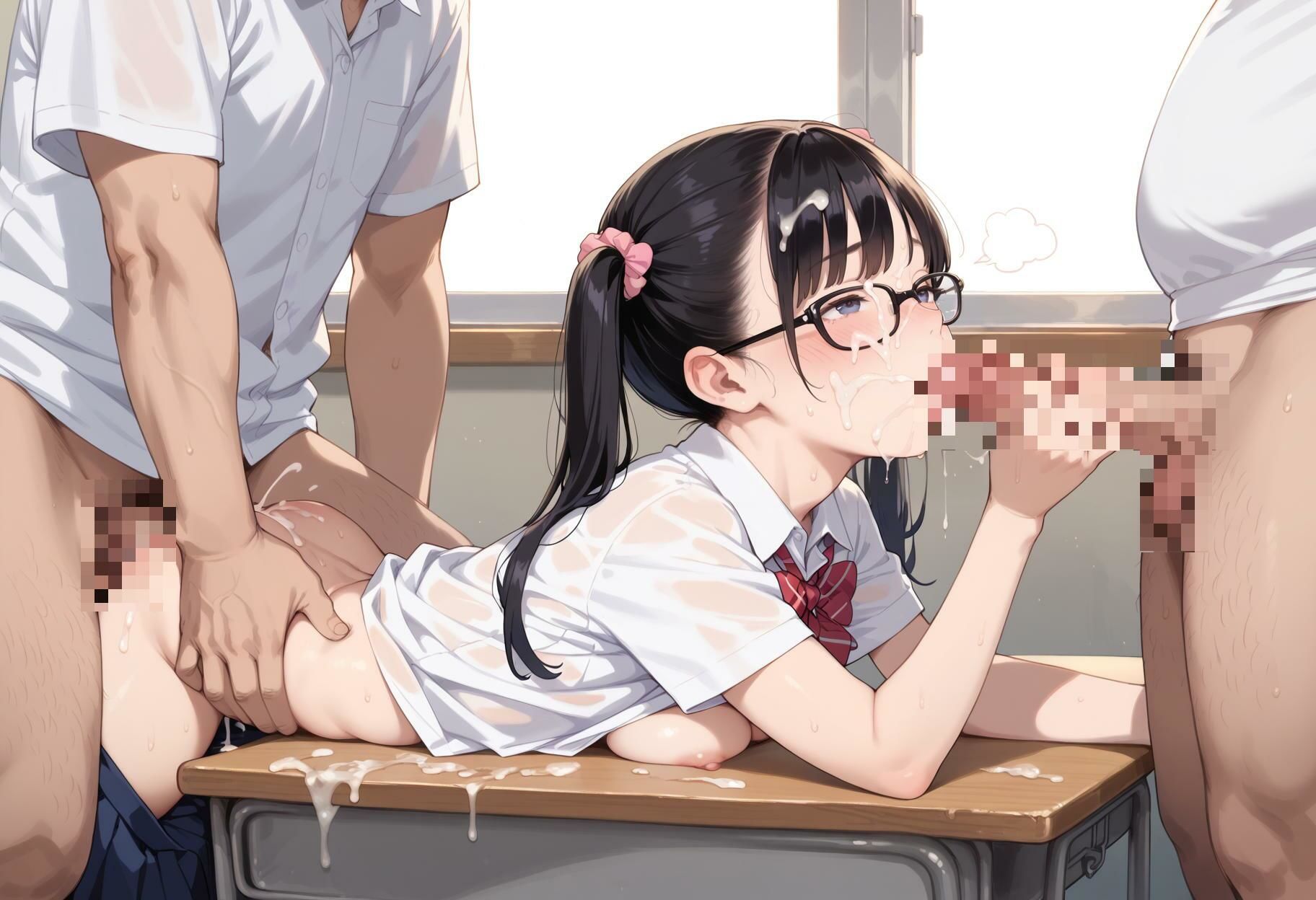 サンプル画像4:メガネっ娘女子校生にぶち込み中出し(AI_Pussy) [d_524319]