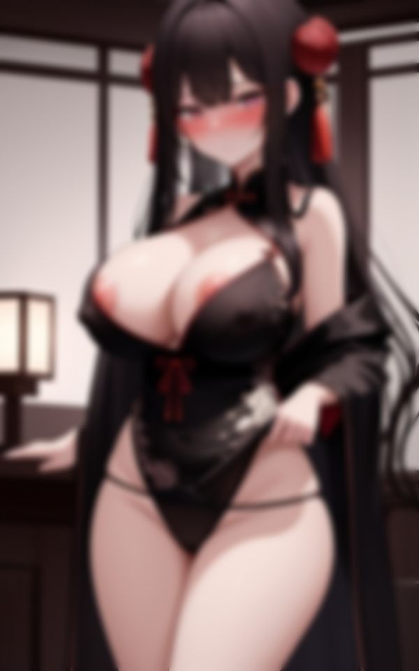 サンプル画像6:イヤラし過ぎる爆乳おっぱいで誘惑してくるチャイナドレス淫乱美女(AI液) [d_524475]