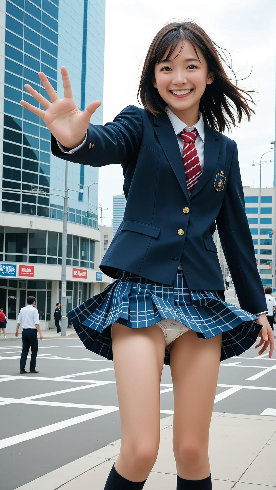 サンプル画像3:振り返りパンチラ。声をかけられ振り返った彼女に神風！(SakuraBooks) [d_524751]