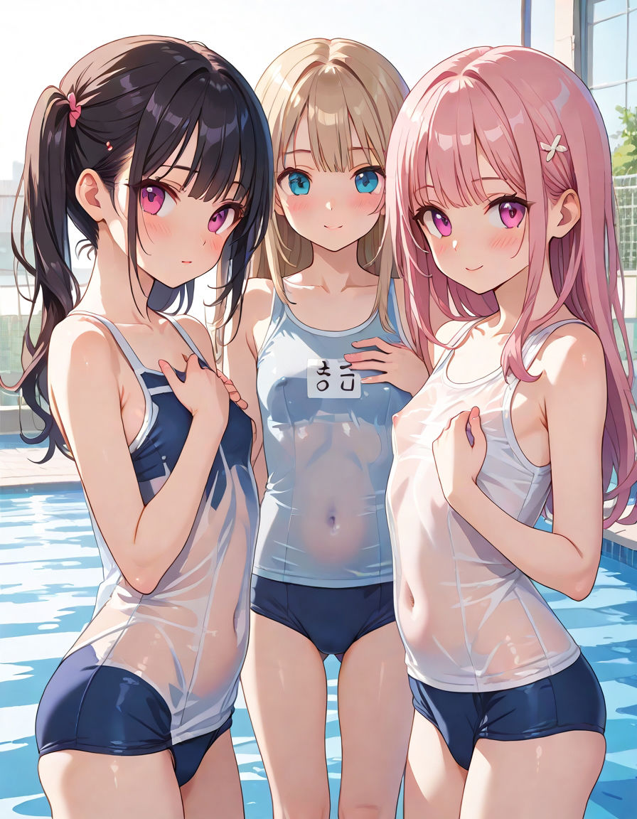 サンプル画像2:スク水発注ミスで透けるから授業内容変えてやった(うさぎのイロハ) [d_524872]