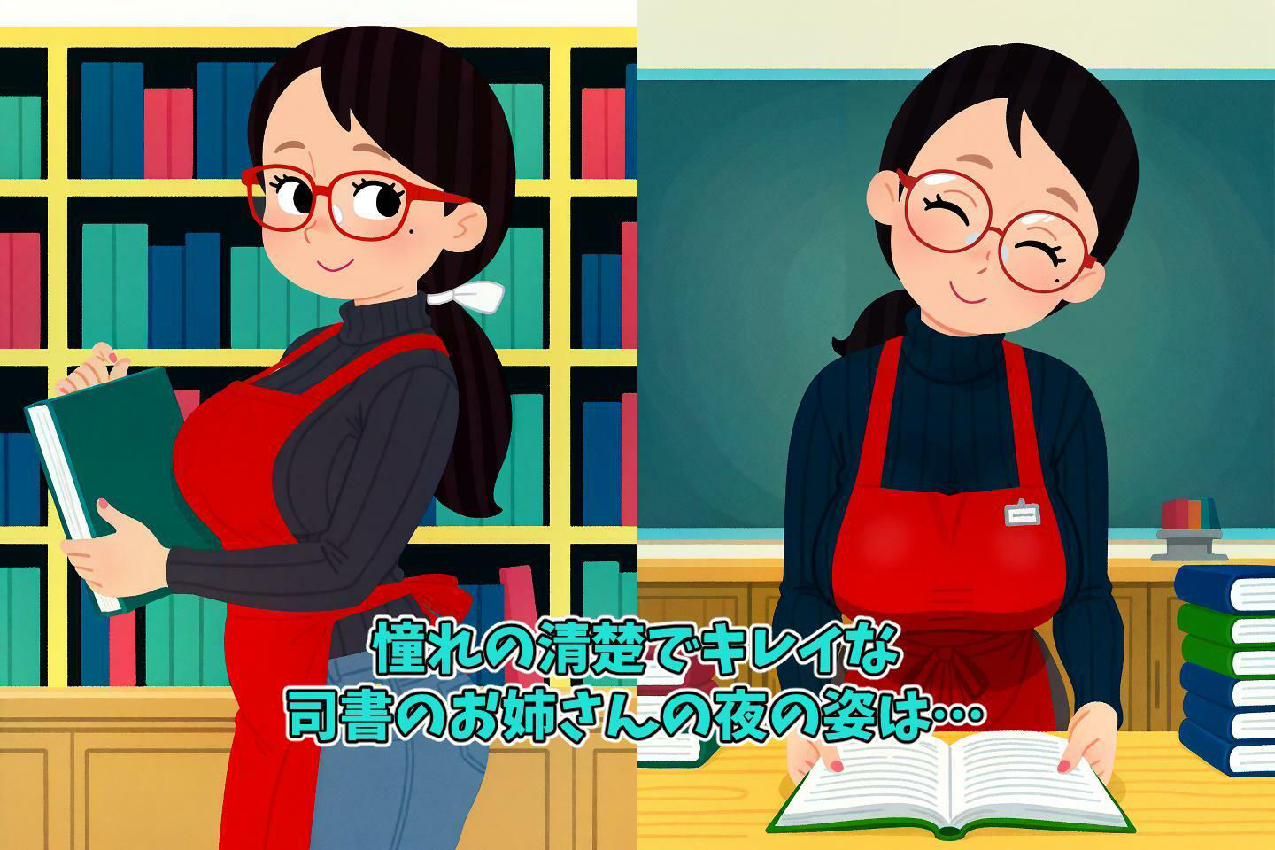 サンプル画像1:どスケベイラスト劇場 巨乳司書さん〜秘密の夜勤〜 ミニマルなのにハードでドスケベ！246枚の実用CG集！特別性教育のおまけつき(ケツの穴広げ太郎) [d_524928]