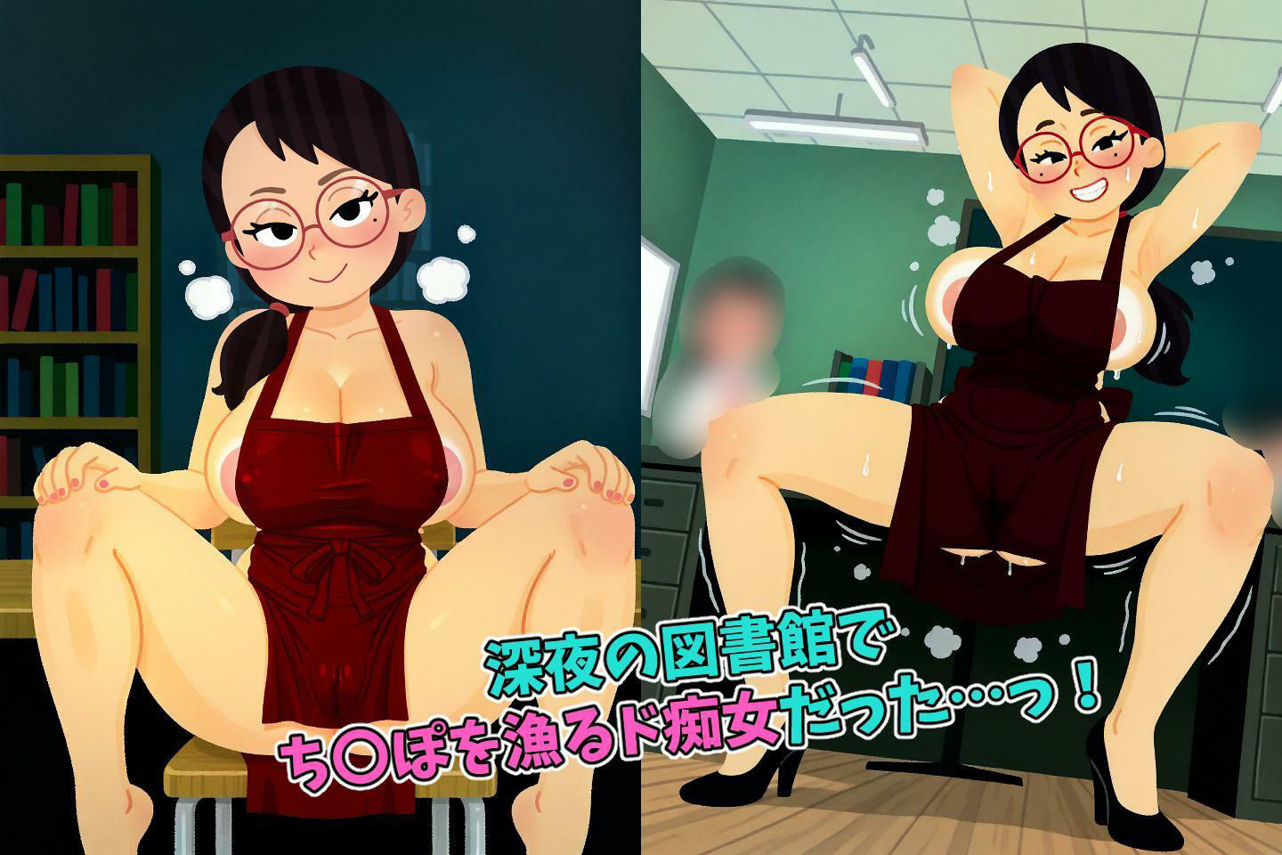 サンプル画像2:どスケベイラスト劇場 巨乳司書さん〜秘密の夜勤〜 ミニマルなのにハードでドスケベ！246枚の実用CG集！特別性教育のおまけつき(ケツの穴広げ太郎) [d_524928]