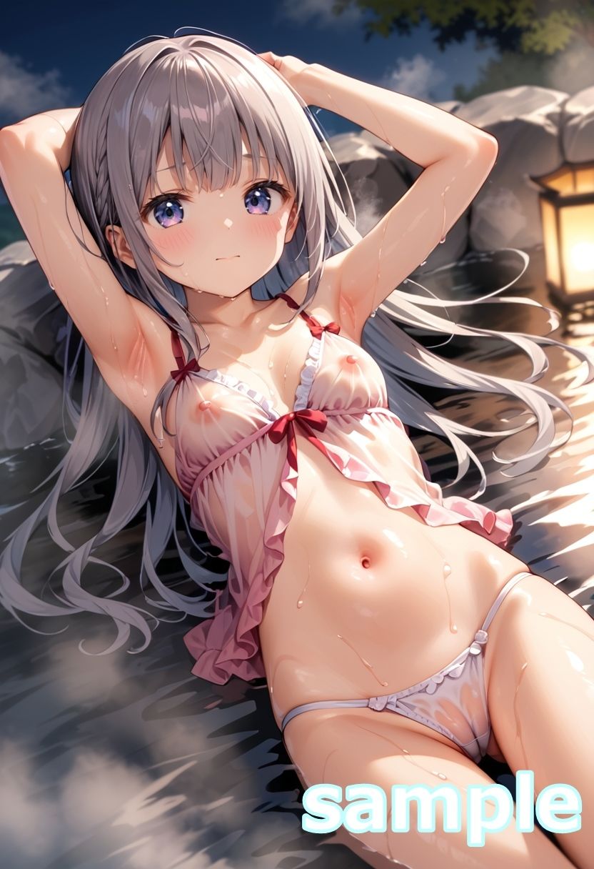 サンプル画像1:ランジェリー少女イラスト集 〜濡れ透け混浴温泉旅情編〜(ぱいろみん) [d_524997]