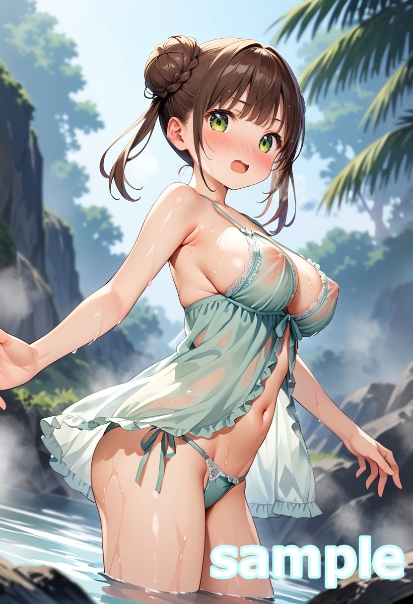 ランジェリー少女イラスト集 〜濡れ透け混浴温泉旅情編〜
