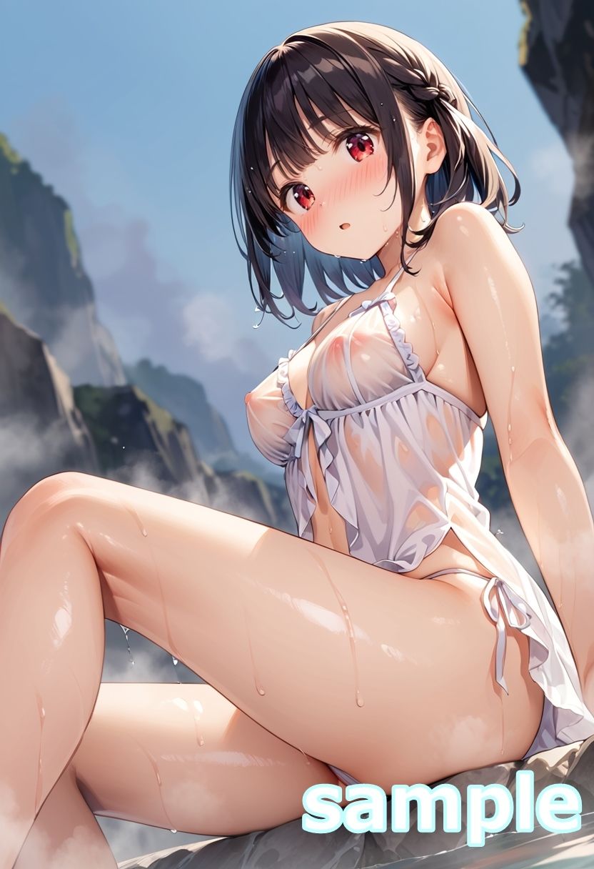 ランジェリー少女イラスト集 〜濡れ透け混浴温泉旅情編〜