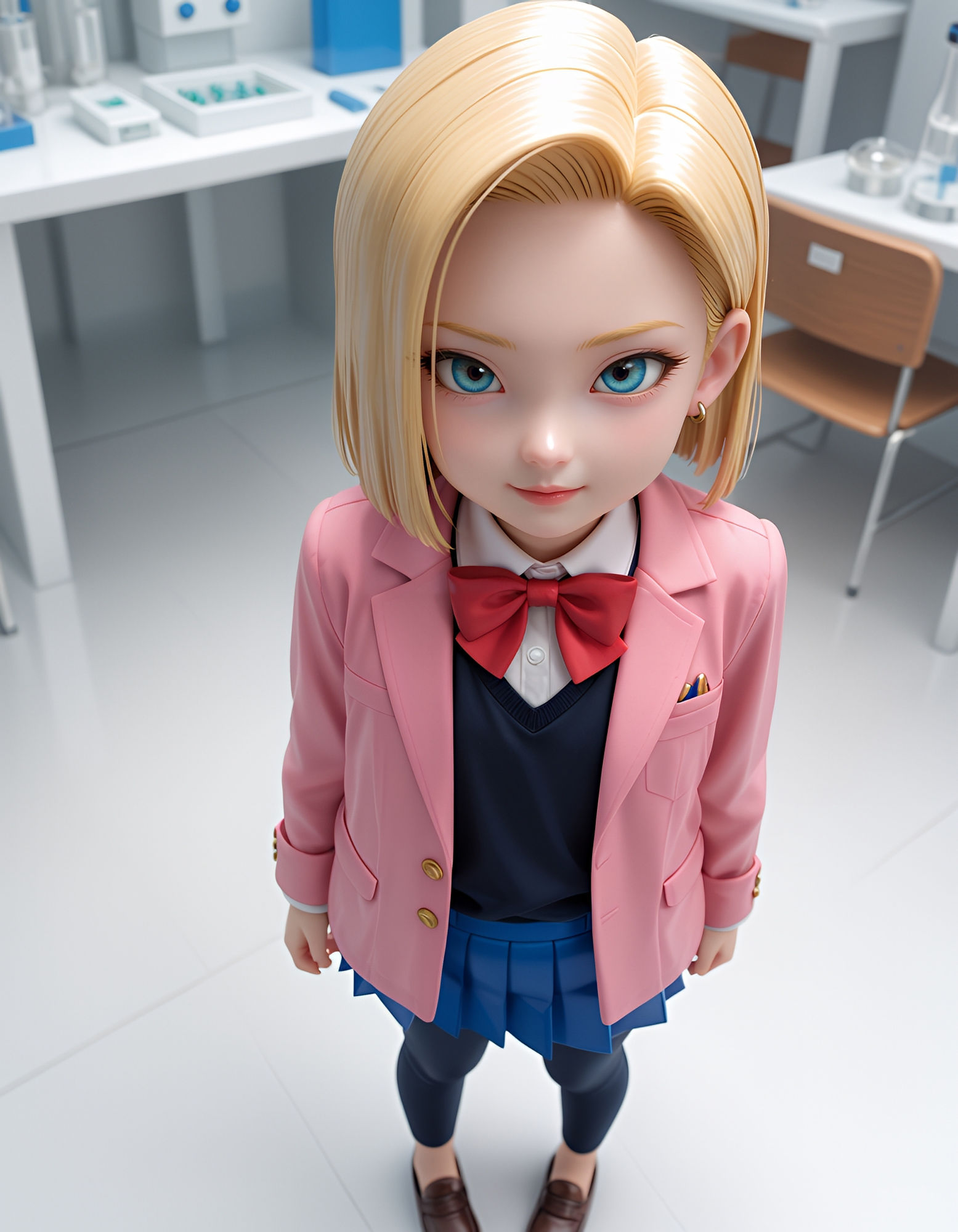 サンプル画像2:ブ◯マの実験に付き合ったらミニサイズになっちゃった18号の制服とビキニ写真集(わにさんわにわに) [d_525213]