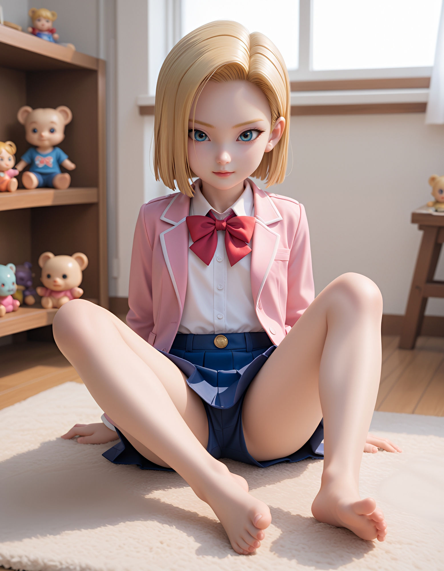 サンプル画像3:ブ◯マの実験に付き合ったらミニサイズになっちゃった18号の制服とビキニ写真集(わにさんわにわに) [d_525213]