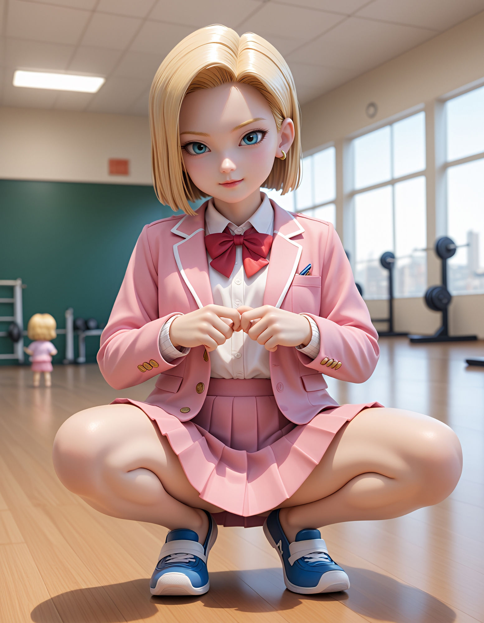 ブ◯マの実験に付き合ったらミニサイズになっちゃった18号の制服とビキニ写真集のサンプル画像 6