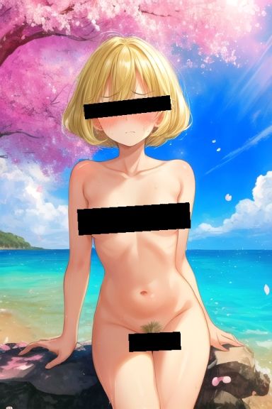 サンプル画像4:金髪貧乳美少女のえっちな写真集〜春の海編〜(ゆるふわ研究所) [d_525478]