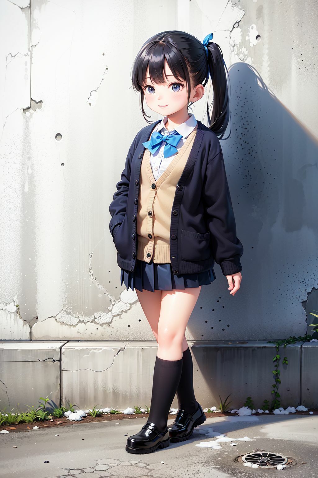 サンプル画像1:冬の制服女子校生（1）  スカートの中、見せてもらってイイですか？(ふぁい) [d_525628]