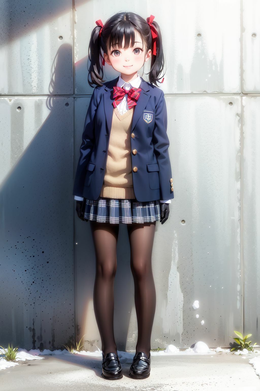 サンプル画像2:冬の制服女子校生（1）  スカートの中、見せてもらってイイですか？(ふぁい) [d_525628]