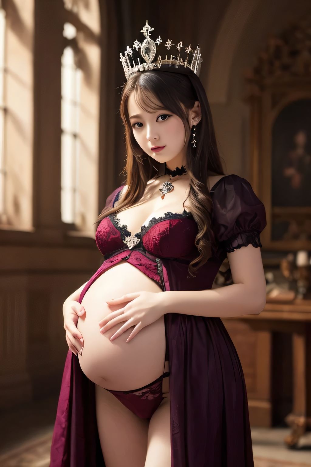 サンプル画像3:お姫様妊婦(AI美女フェロモン出版) [d_525763]