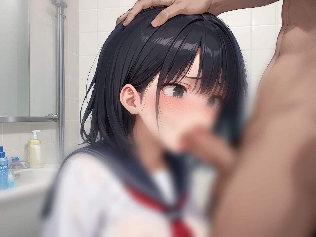 サンプル画像1:巨乳黒髪優等生を種付レ●プで汚す本(美女造) [d_525970]